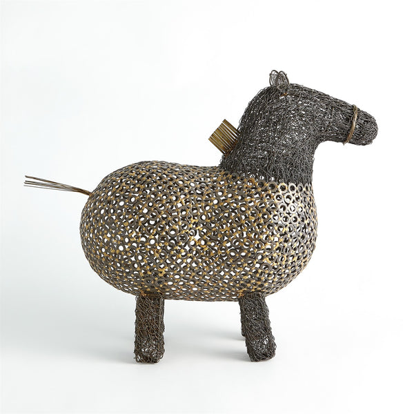 Sculpture de poney gras et fou