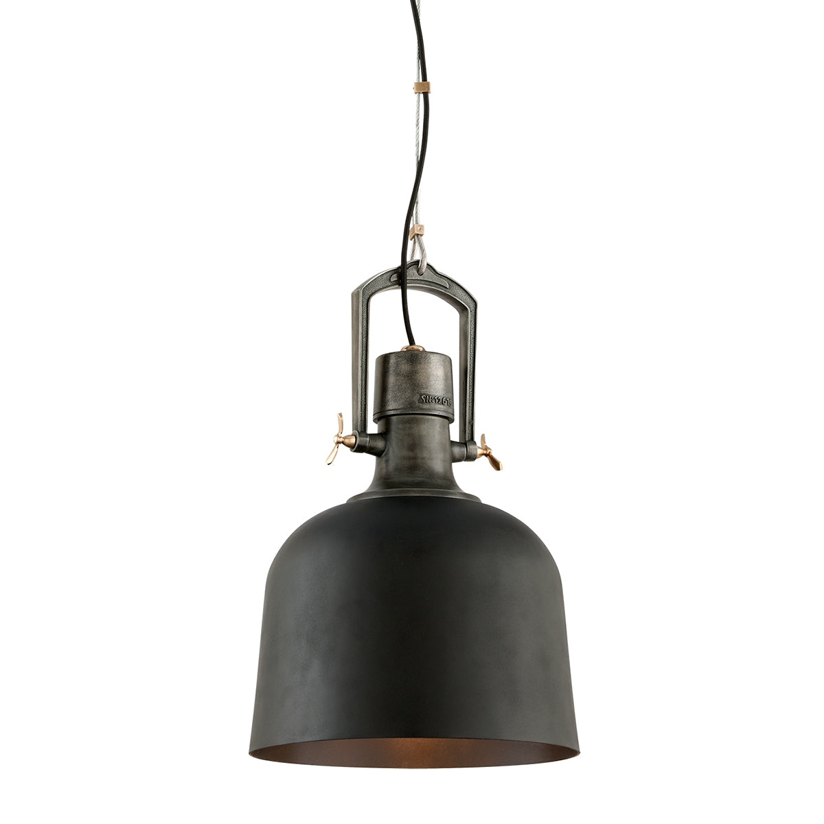 Troy Lighting Canada - F3546-SBK/APW/PBR - One Light Pendant - Hangar 31 - Soft Black