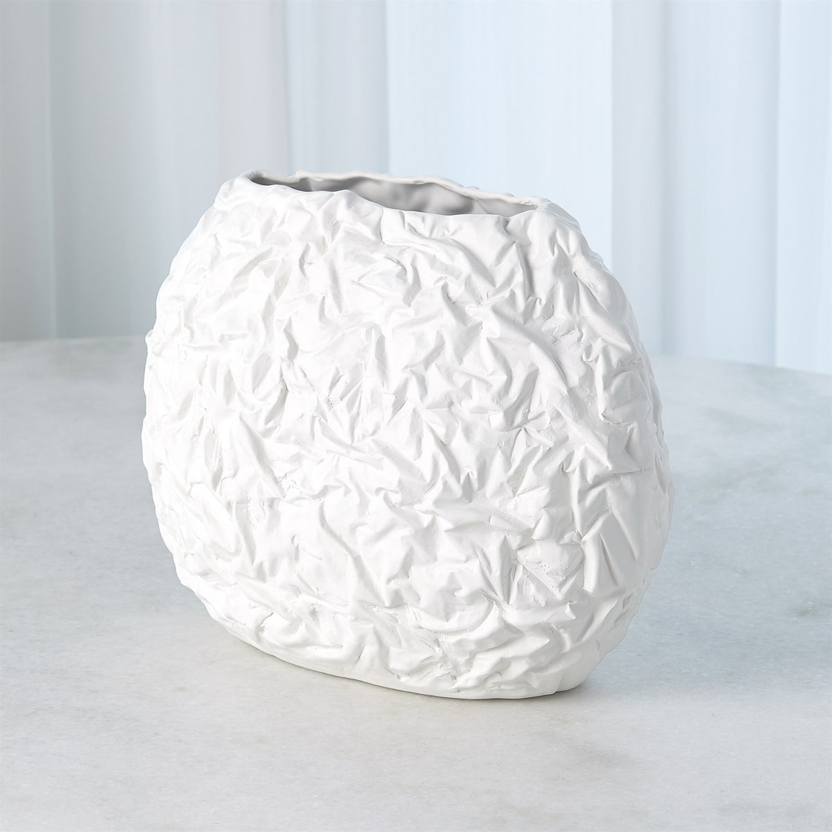Crinkled Paper Oval Vase