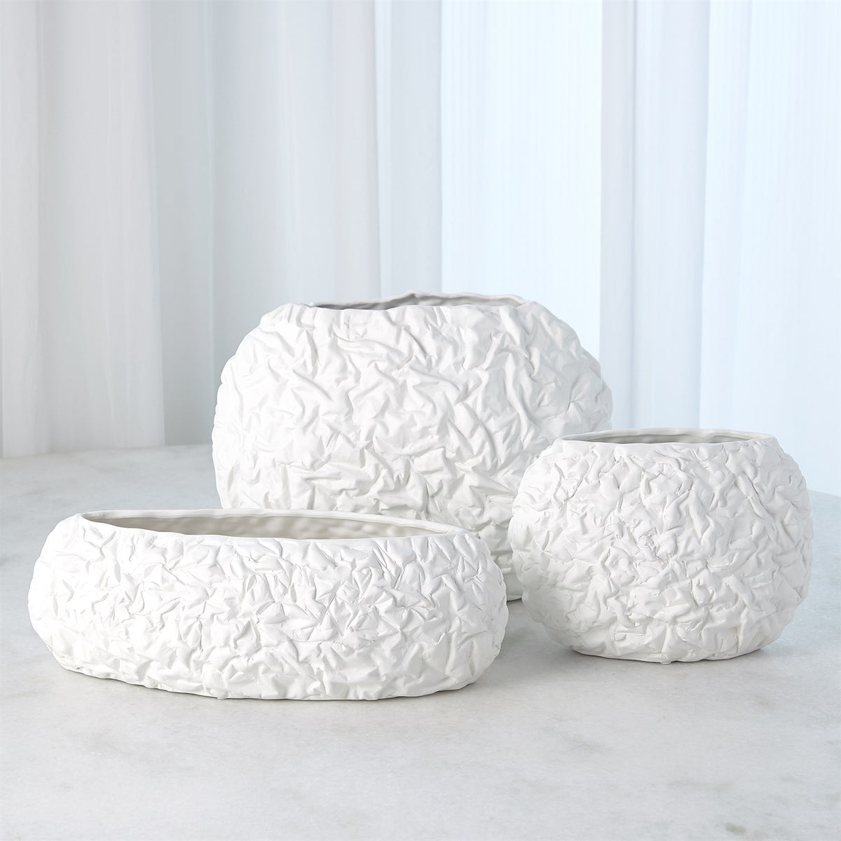 Crinkled Paper Oval Vase