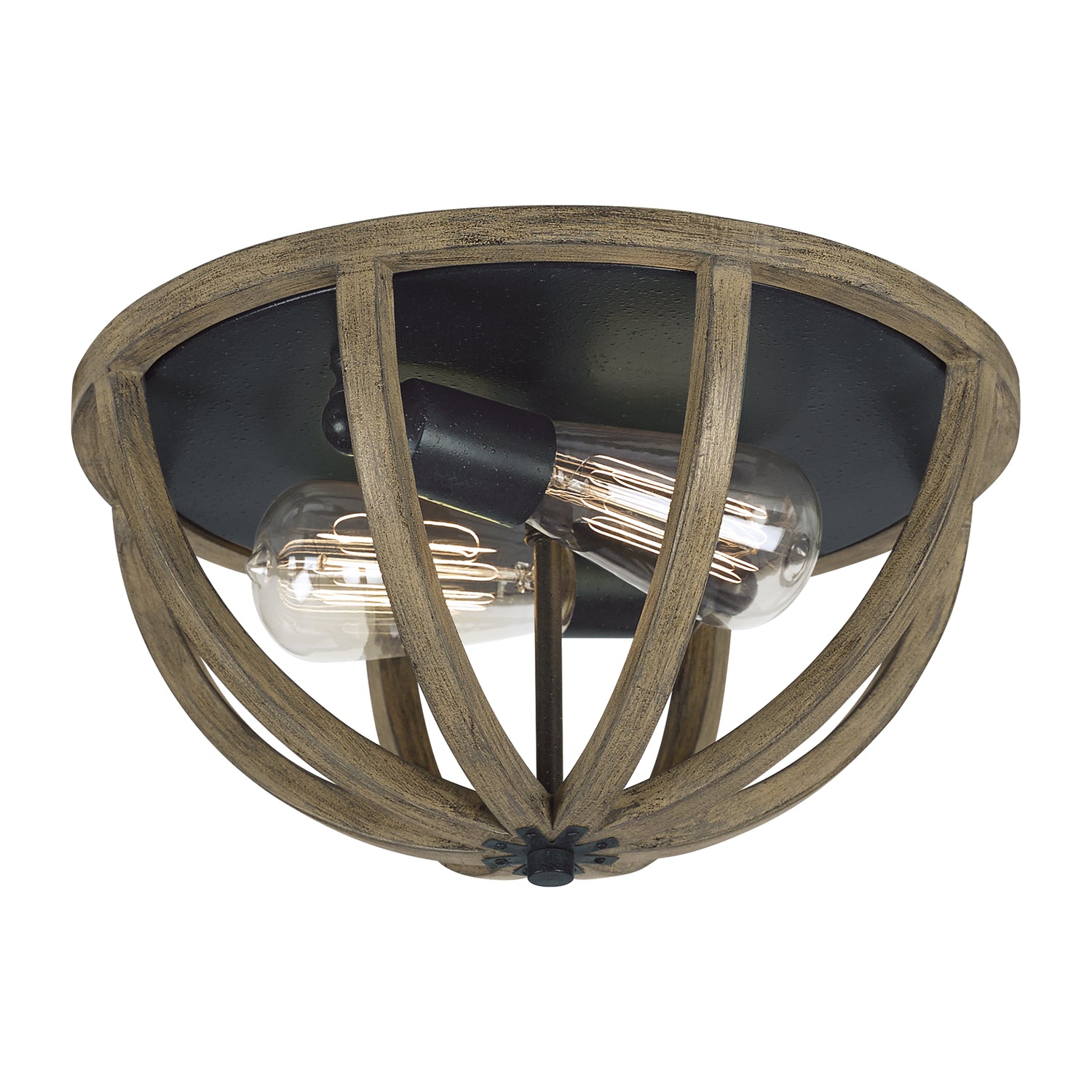 Visual Comfort Studio Canada - FM400WOW/AF - Two Light Flush Mount - Allier - Weathered Oak Wood / Antique Forged Iron
