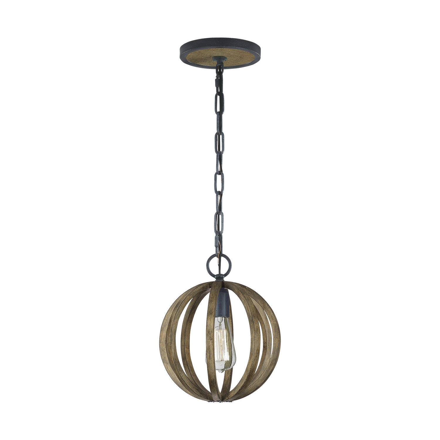 Visual Comfort Studio Canada - P1302WOW/AF - One Light Mini Pendant - Allier - Weathered Oak Wood / Antique Forged Iron