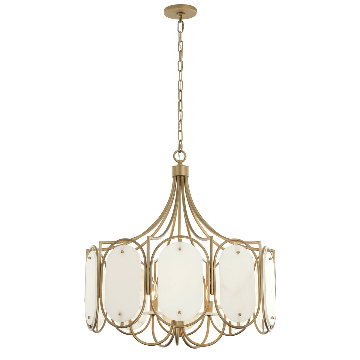 Varaluz - 556P05BK - Cinq Lumières Suspension - Panéliste - Baiser de cuivres