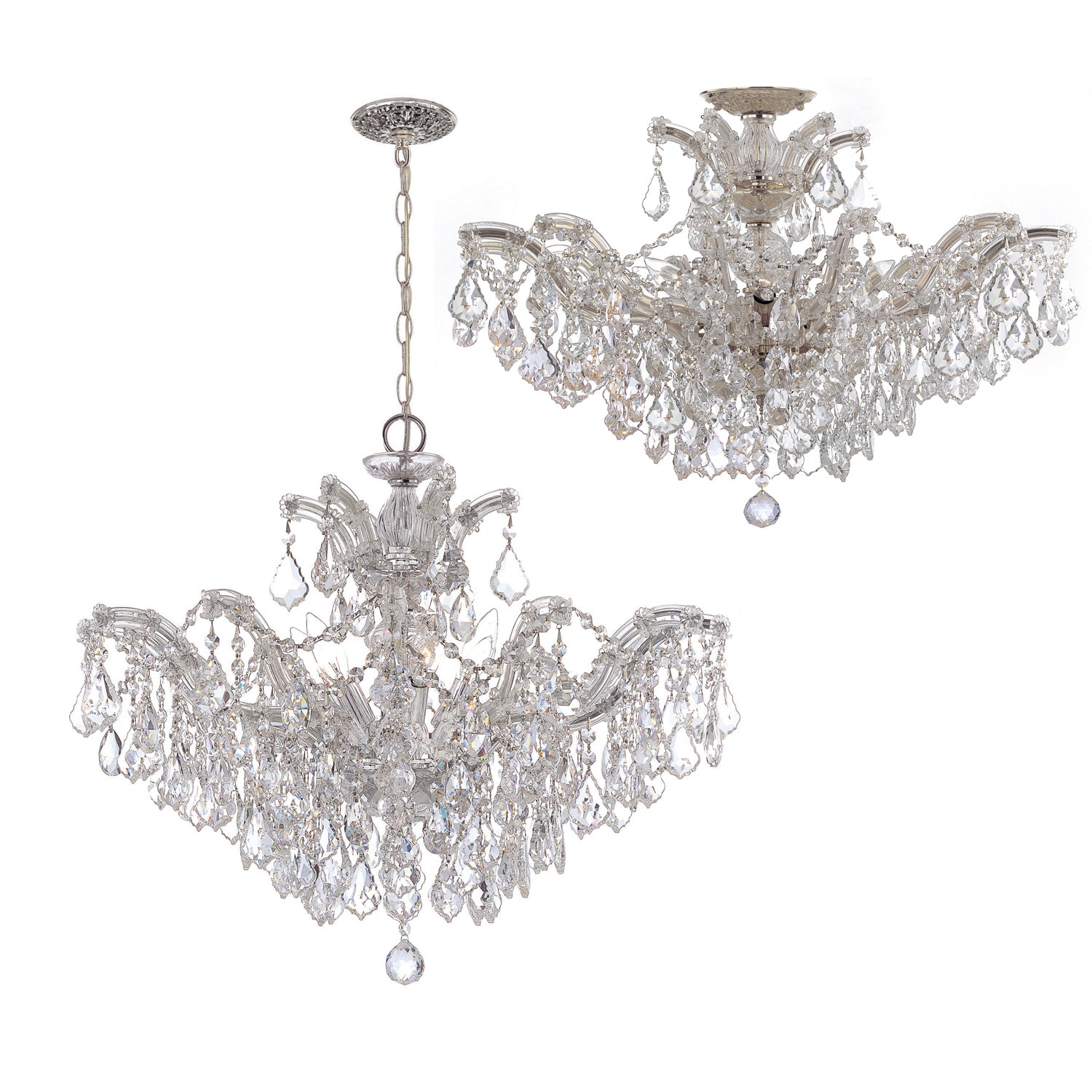 Crystorama - 4439-CH-CL-MWP_PLAFOND - Semi-silencieux à six lumières Plafonnier - Maria Theresa - Chrome poli