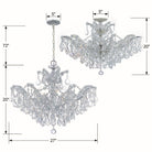 Crystorama - 4439-CH-CL-SAQ_CEILING - Six Light Semi Flush Mount - Maria Theresa - Polished Chrome