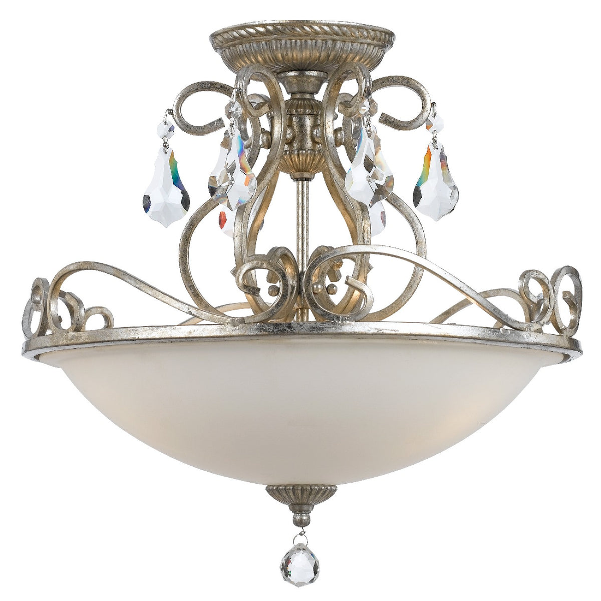 Crystorama - 5010-OS-CL-MWP - Three Light Ceiling Mount - Ashton - Olde Silver