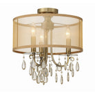 Crystorama - 5623-AB_PLAFOND - Plafond à trois lumières semi-transparent Plafonnier - Hampton - Laiton antique
