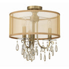 Crystorama - 5623-AB_PLAFOND - Plafond à trois lumières semi-transparent Plafonnier - Hampton - Laiton antique