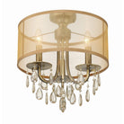 Crystorama - 5623-AB_PLAFOND - Plafond à trois lumières semi-transparent Plafonnier - Hampton - Laiton antique