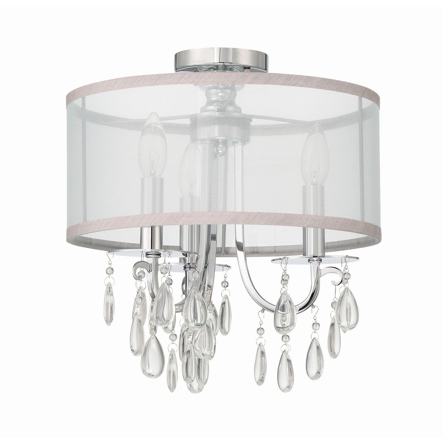 Crystorama - 5623-CH_CEILING - Three Light Semi Flush Mount - Hampton - Polished Chrome
