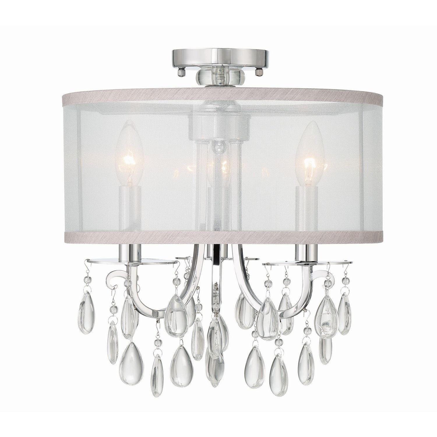 Crystorama - 5623-CH_CEILING - Three Light Semi Flush Mount - Hampton - Polished Chrome
