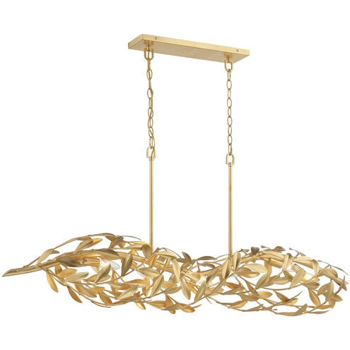 Crystorama - 567-GA - Six Light Linear Chandelier - Broche - Antique Gold