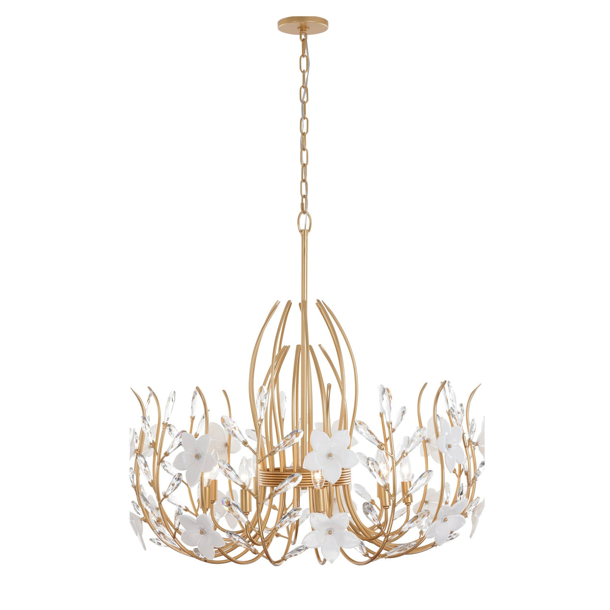 Varaluz - 558P09FG - Neuf Lumières Suspension - Cour des pétales - Or français
