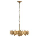 Varaluz - 560C05BK - Five Light Pendant - Petal Reign - Brass Kisser