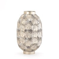 Tropical Palm Leaf Nickel Lantern