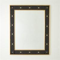 Miroir rectangulaire avec étoiles dorées - Noir