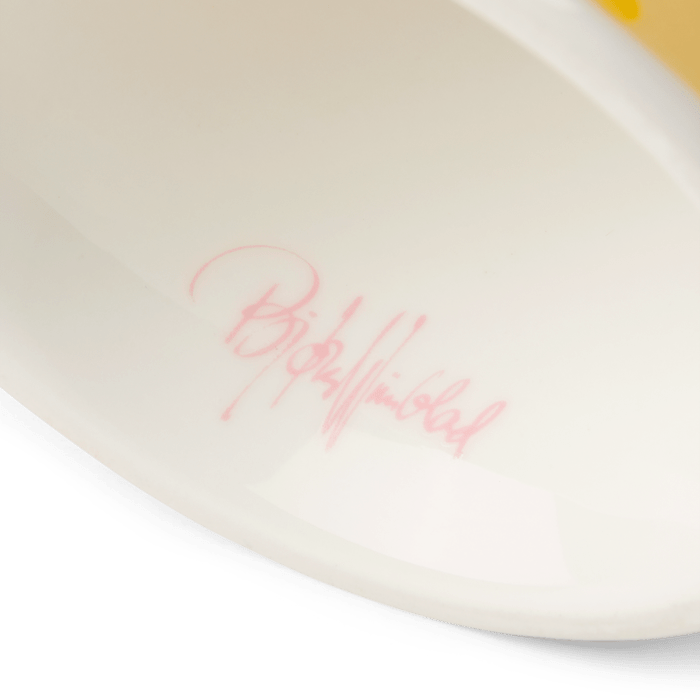 Bjørn Wiinblad 56535 Eva Flowerpot on Base in Pink/Yellow
