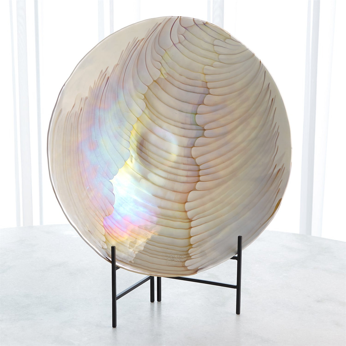 Assiette de présentation ivoire/ambre