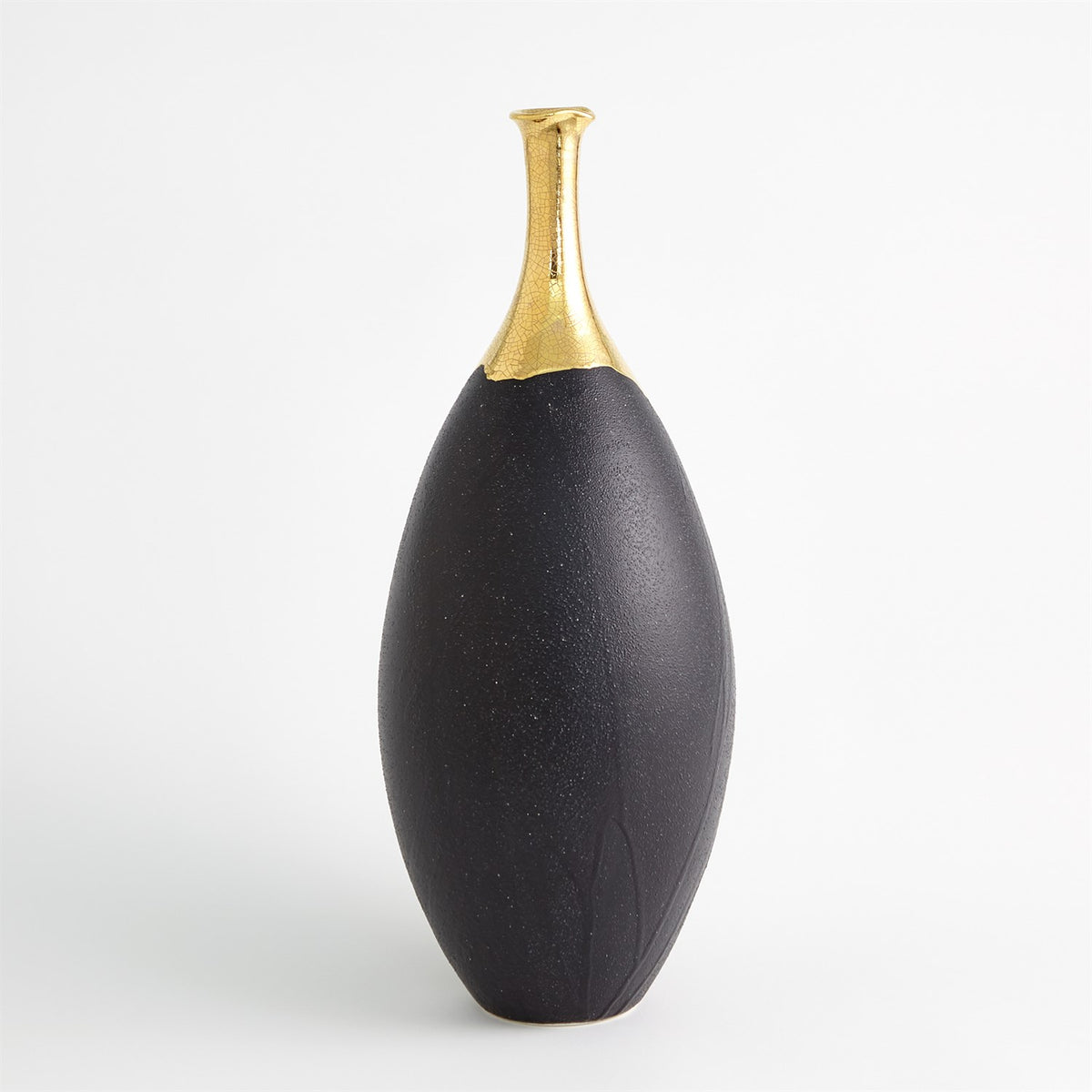 Dipped Golden Crackle/Black Vases