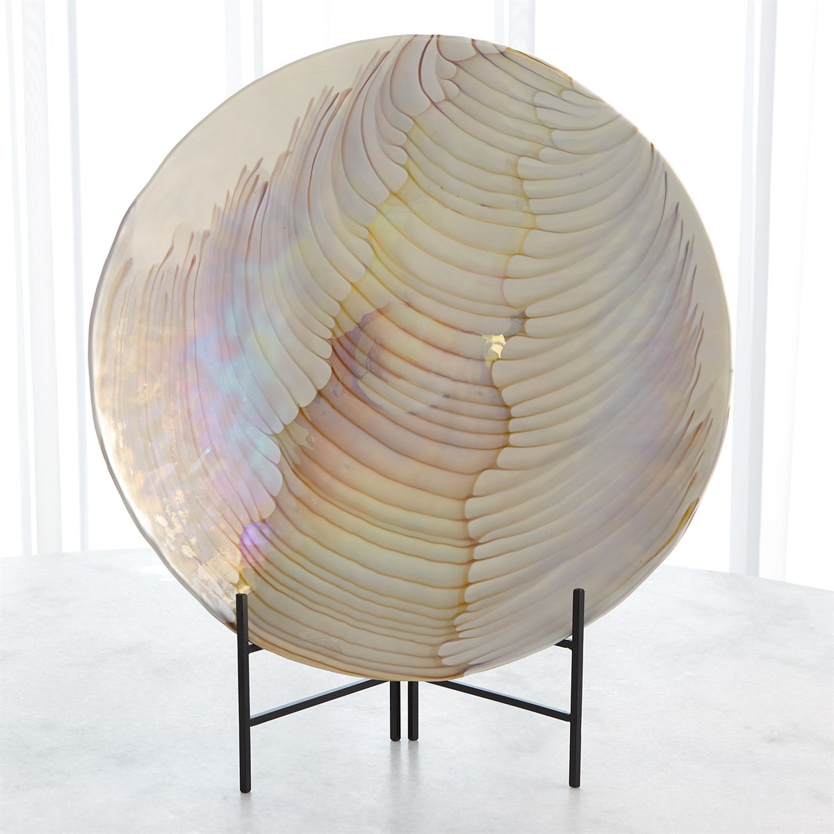 Assiette de présentation ivoire/ambre