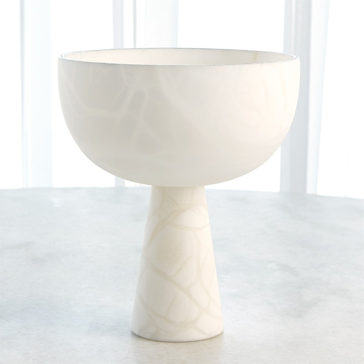 Footed Alabaster Bowl w/Silver