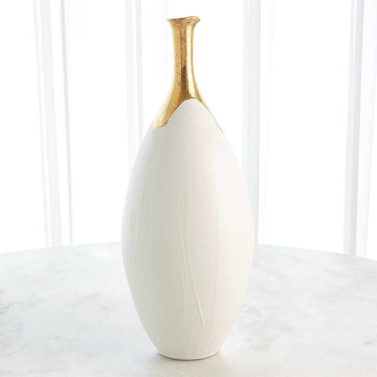 Dipped Golden Crackle/White Vases