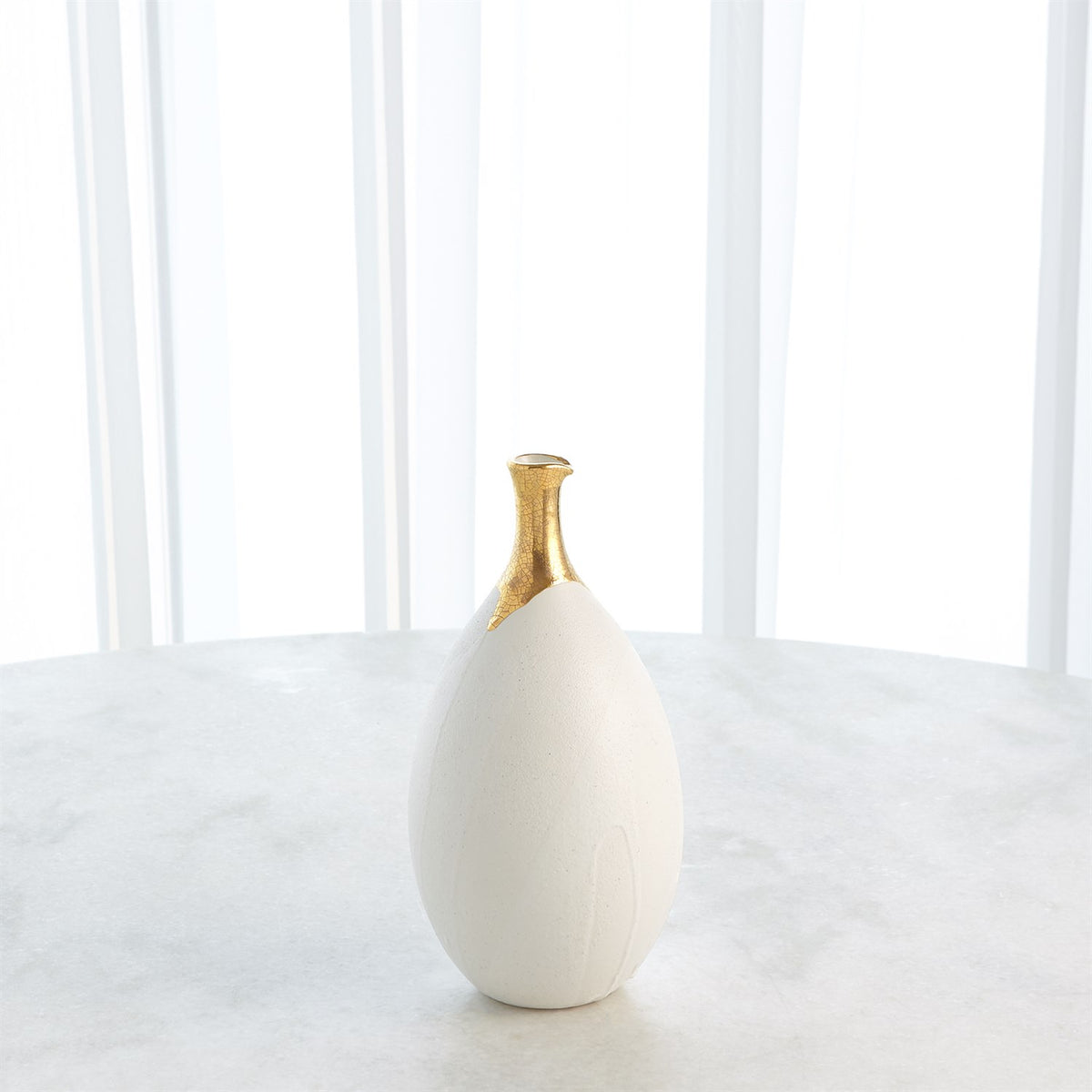 Dipped Golden Crackle/White Vases