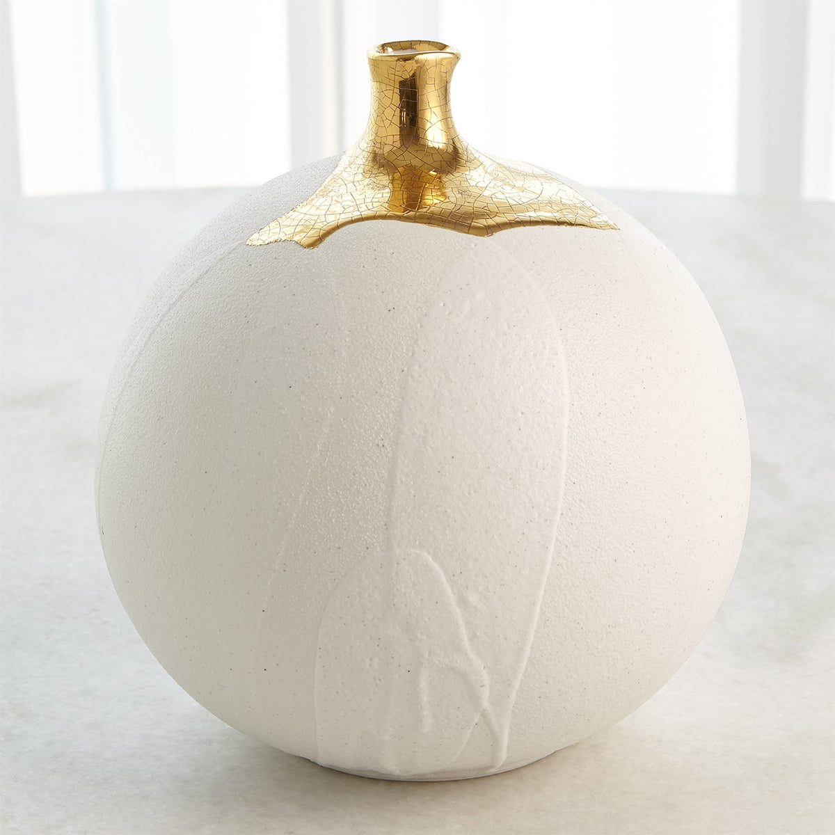 Dipped Golden Crackle/White Vases