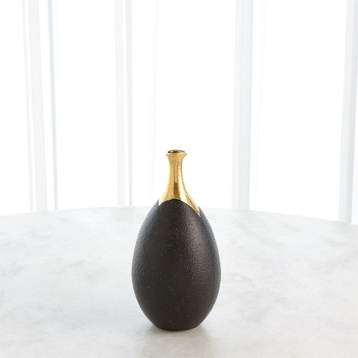 Dipped Golden Crackle/Black Vases