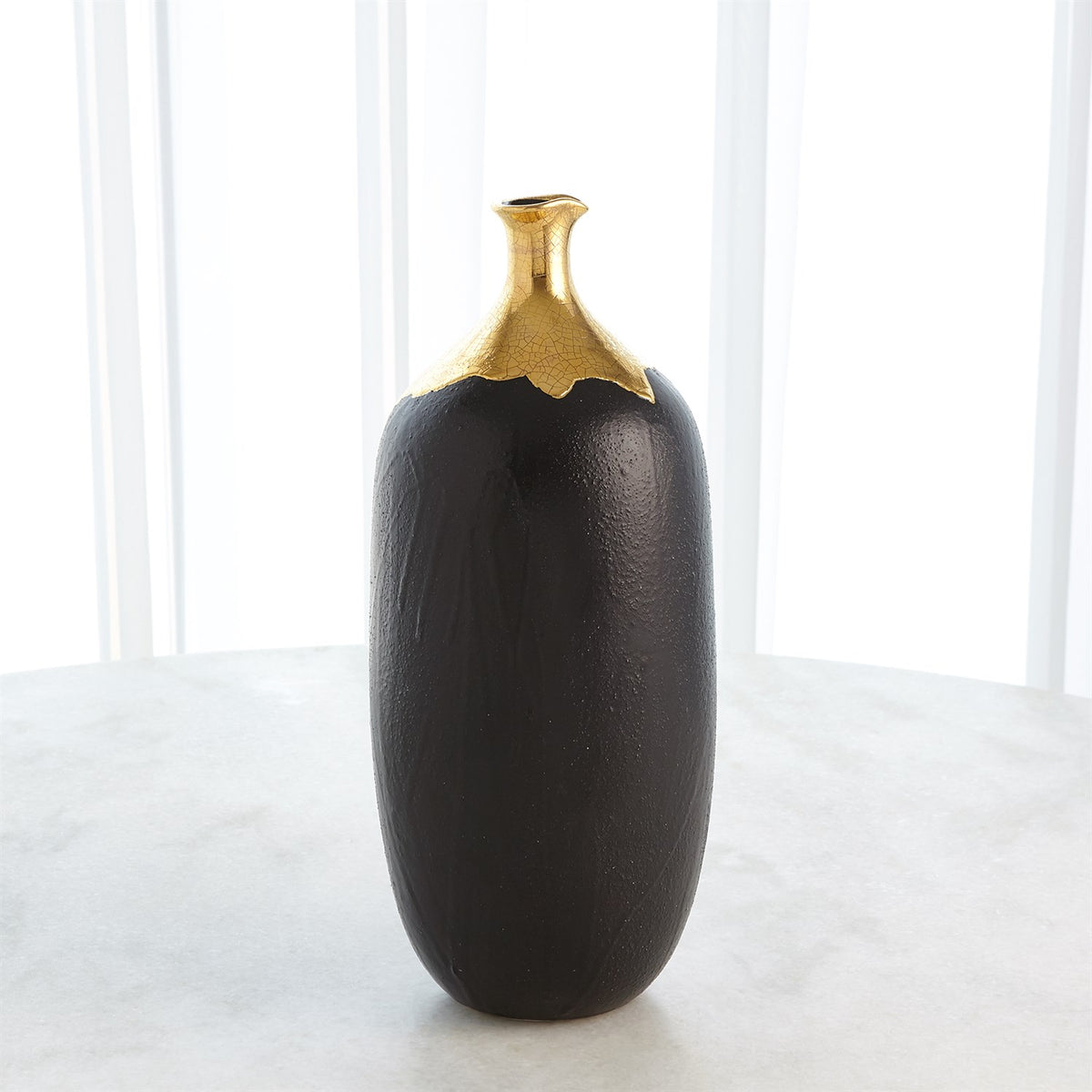 Dipped Golden Crackle/Black Vases
