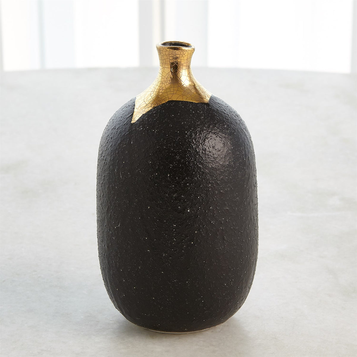 Dipped Golden Crackle/Black Vases