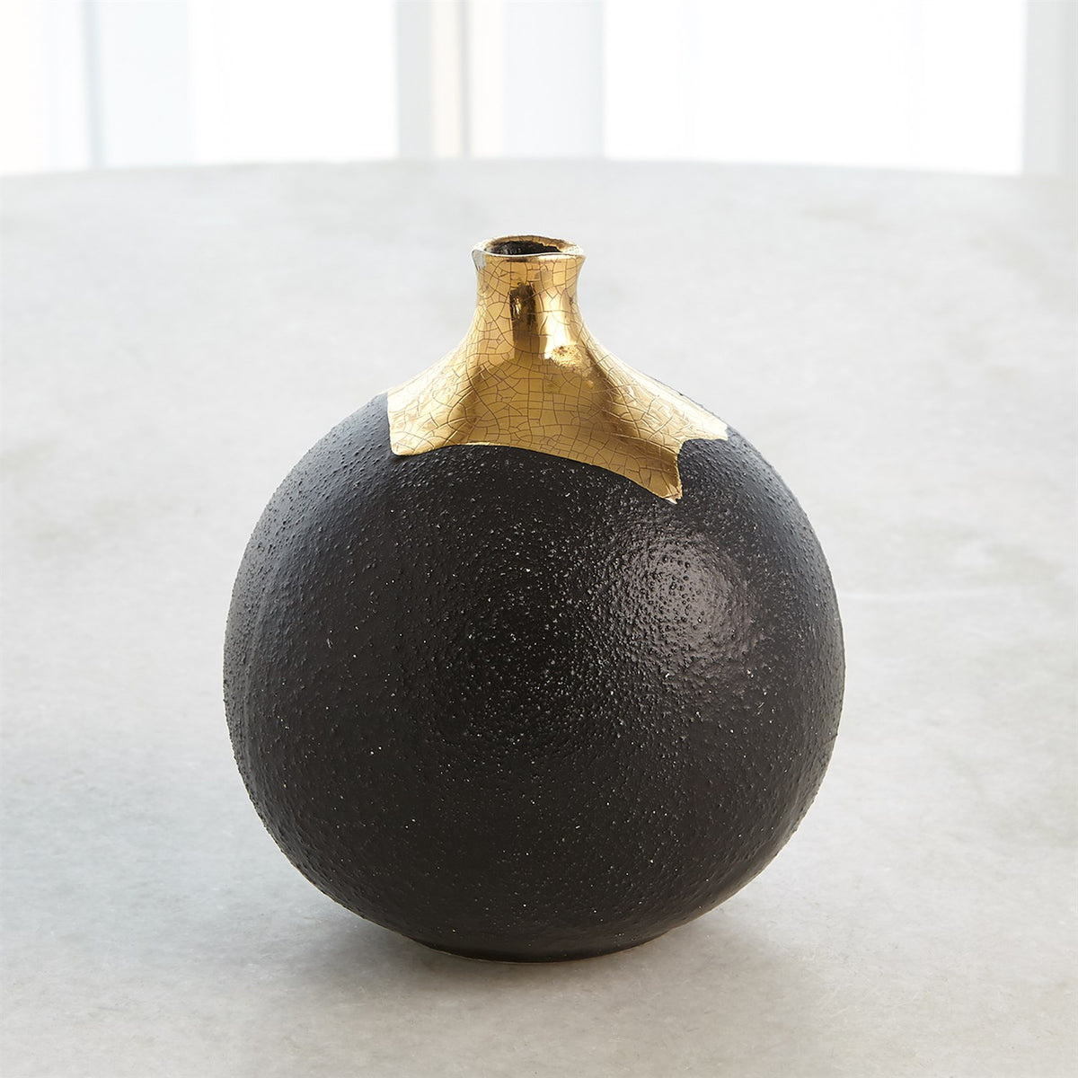 Dipped Golden Crackle/Black Vases
