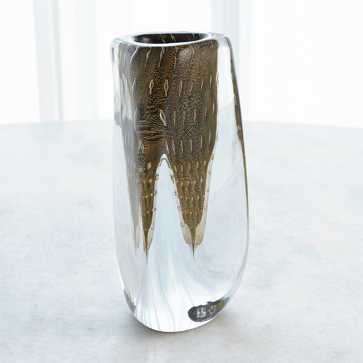 Triangular Bubbled Vase