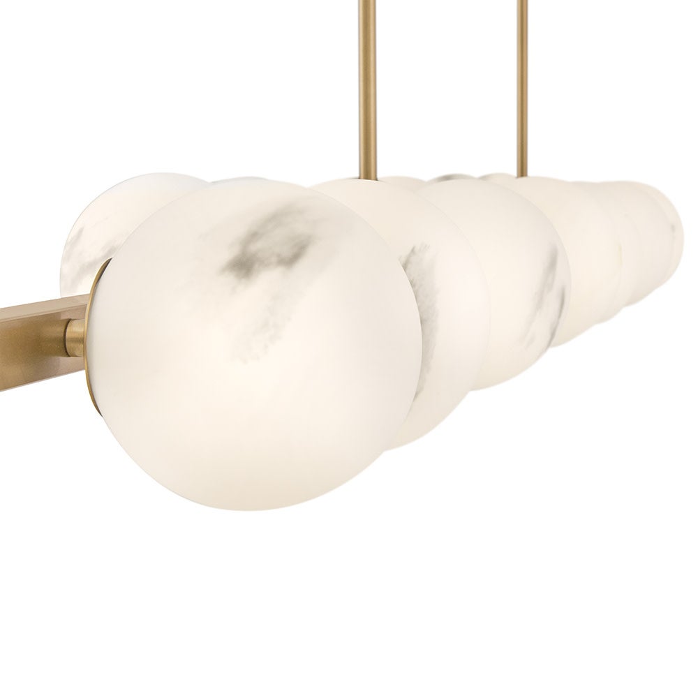 Fredrick Ramond FR41909LCB Selene Linear Chandelier in Lacquered Brass