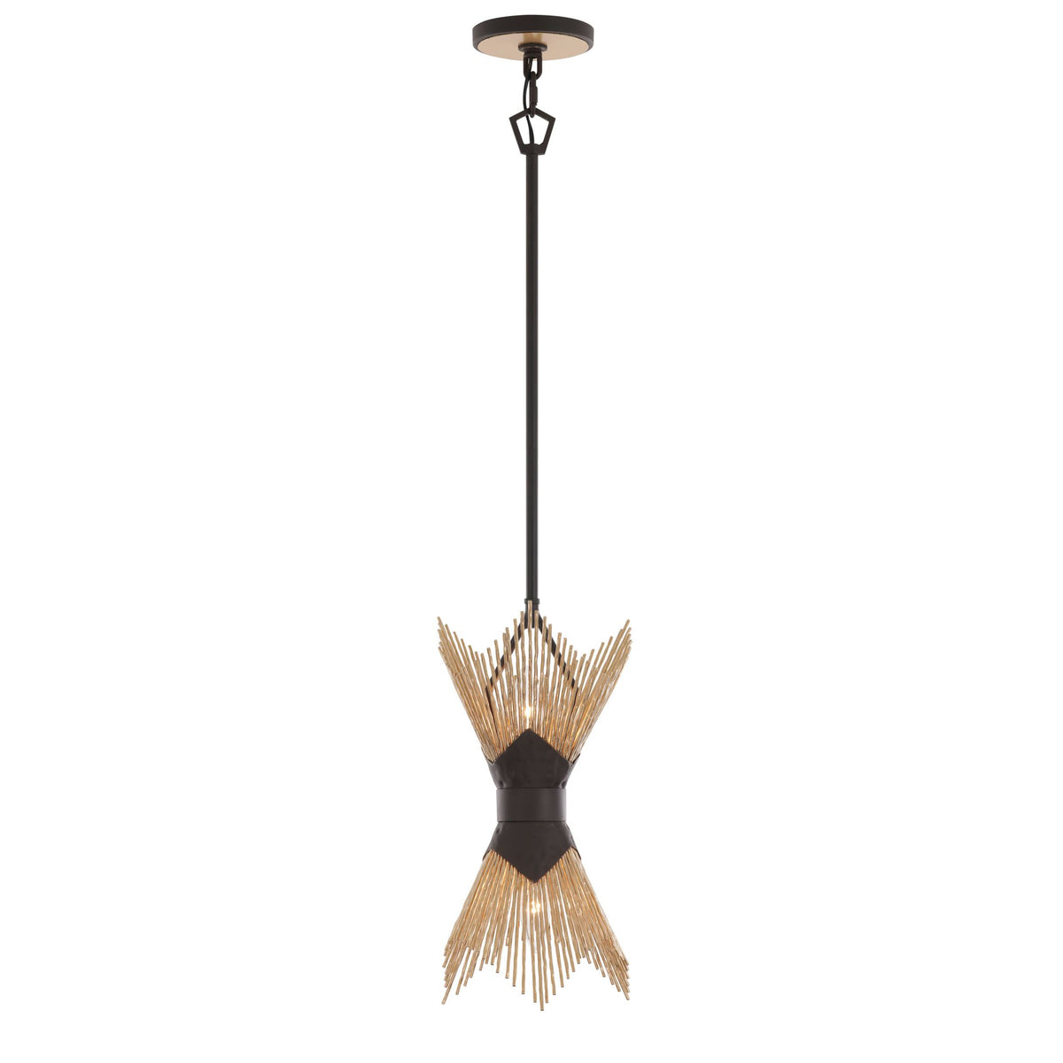 Varaluz - 570P02DBFG - Deux lumières Suspension - Aristocrate - Bronze foncé / Or français