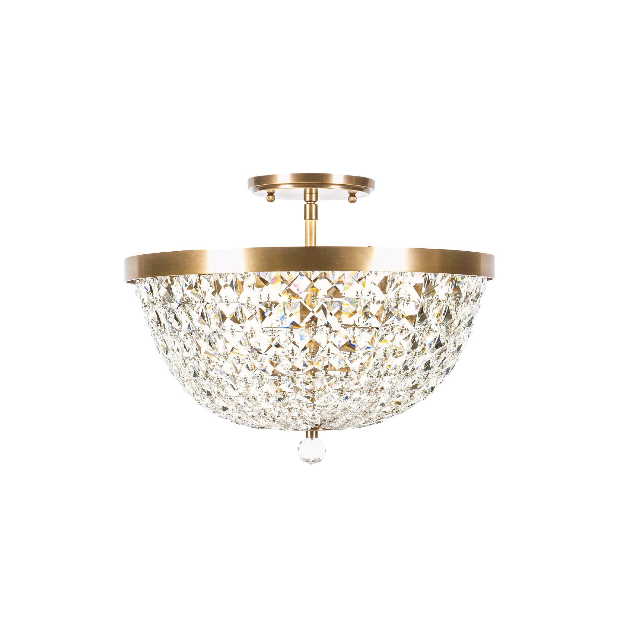 Varaluz - 573S03ATB - Three Light Semi-Flush Mount - Crystal Baller - Antique Bronze