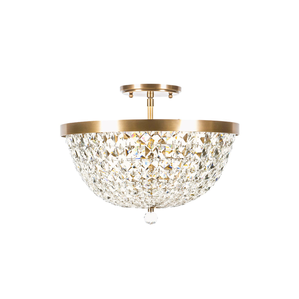 Varaluz - 573S03ATB - Three Light Semi-Flush Mount - Crystal Baller - Antique Bronze
