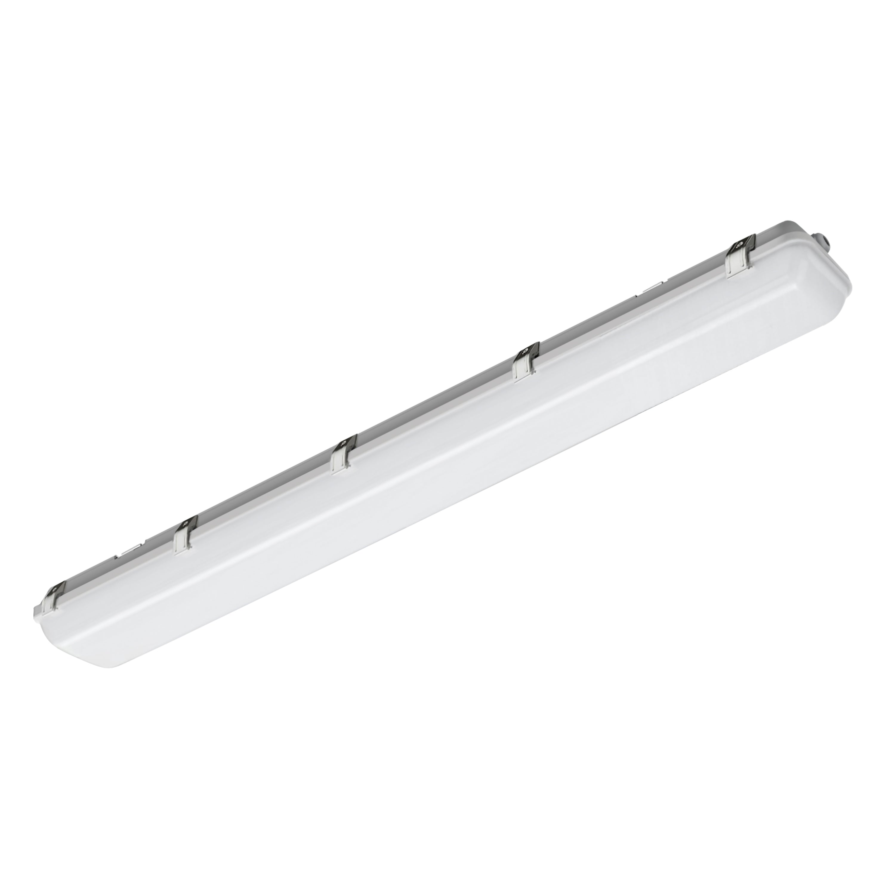 Maxim Lighting 57536WTDG Vaportight 48" Flush Mount w/ EM Battery in White