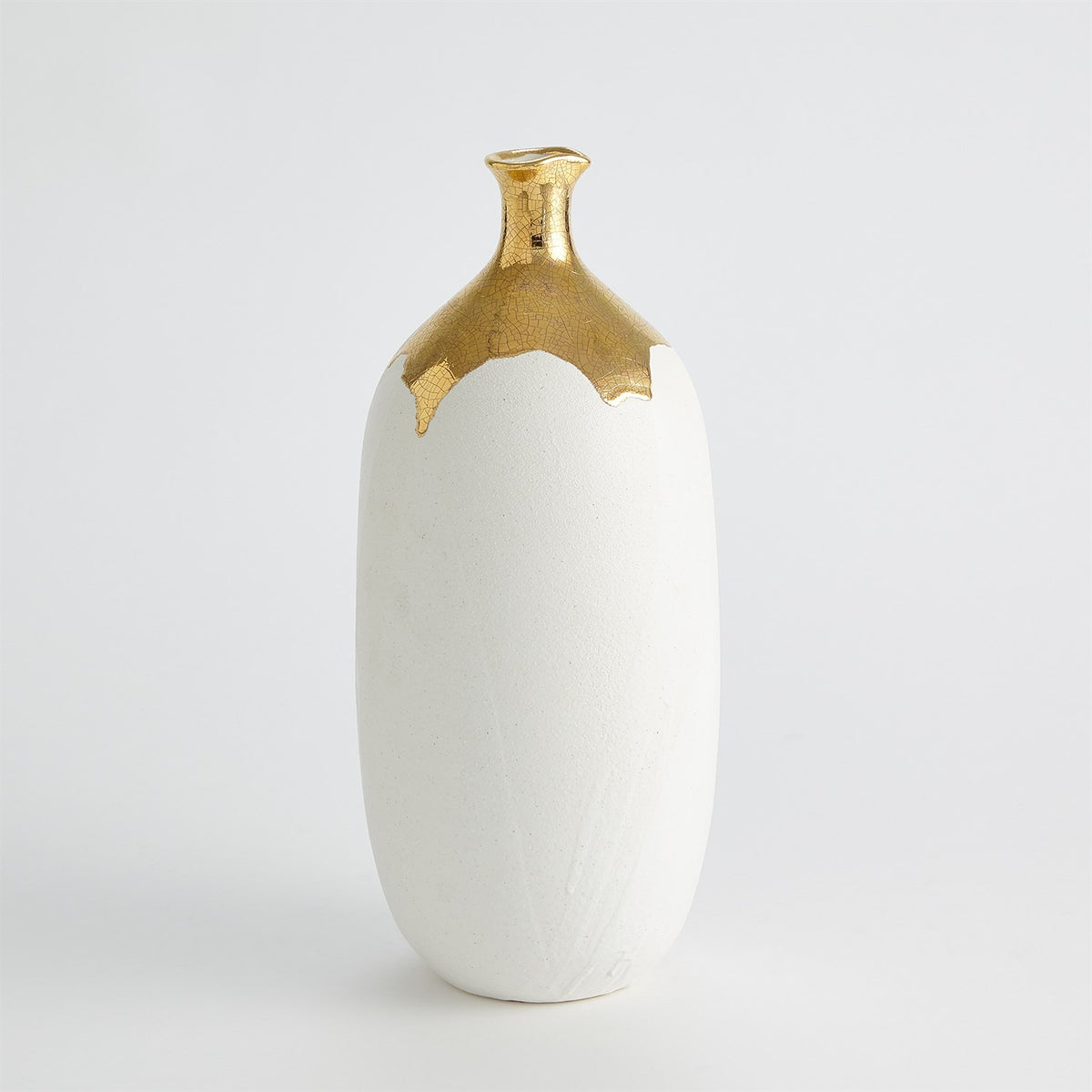 Dipped Golden Crackle/White Vases