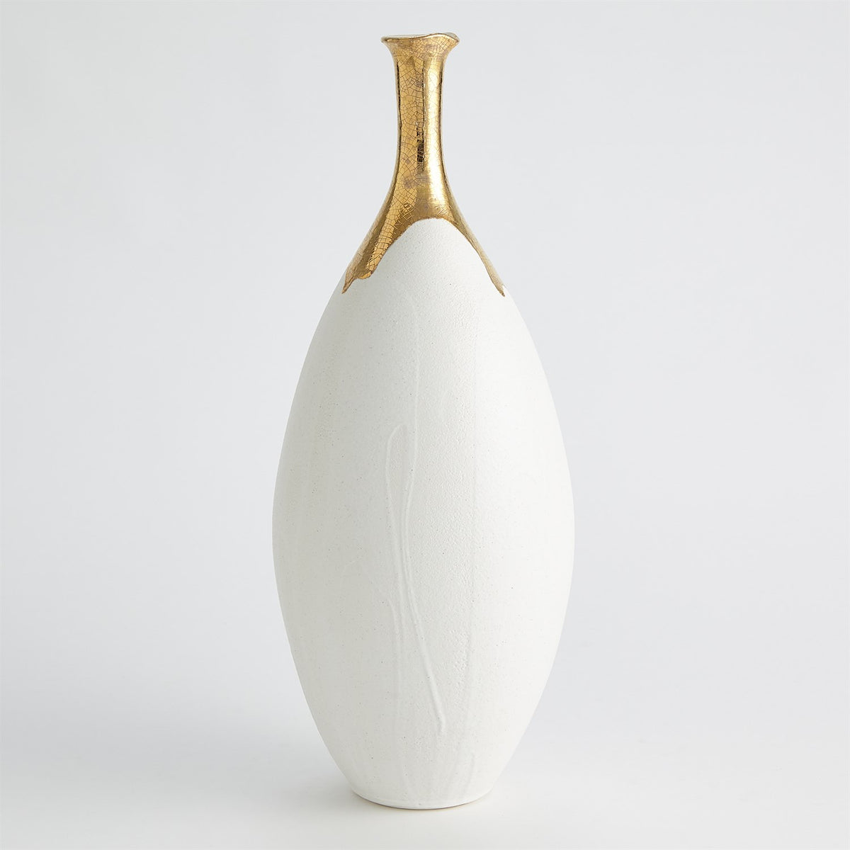 Dipped Golden Crackle/White Vases