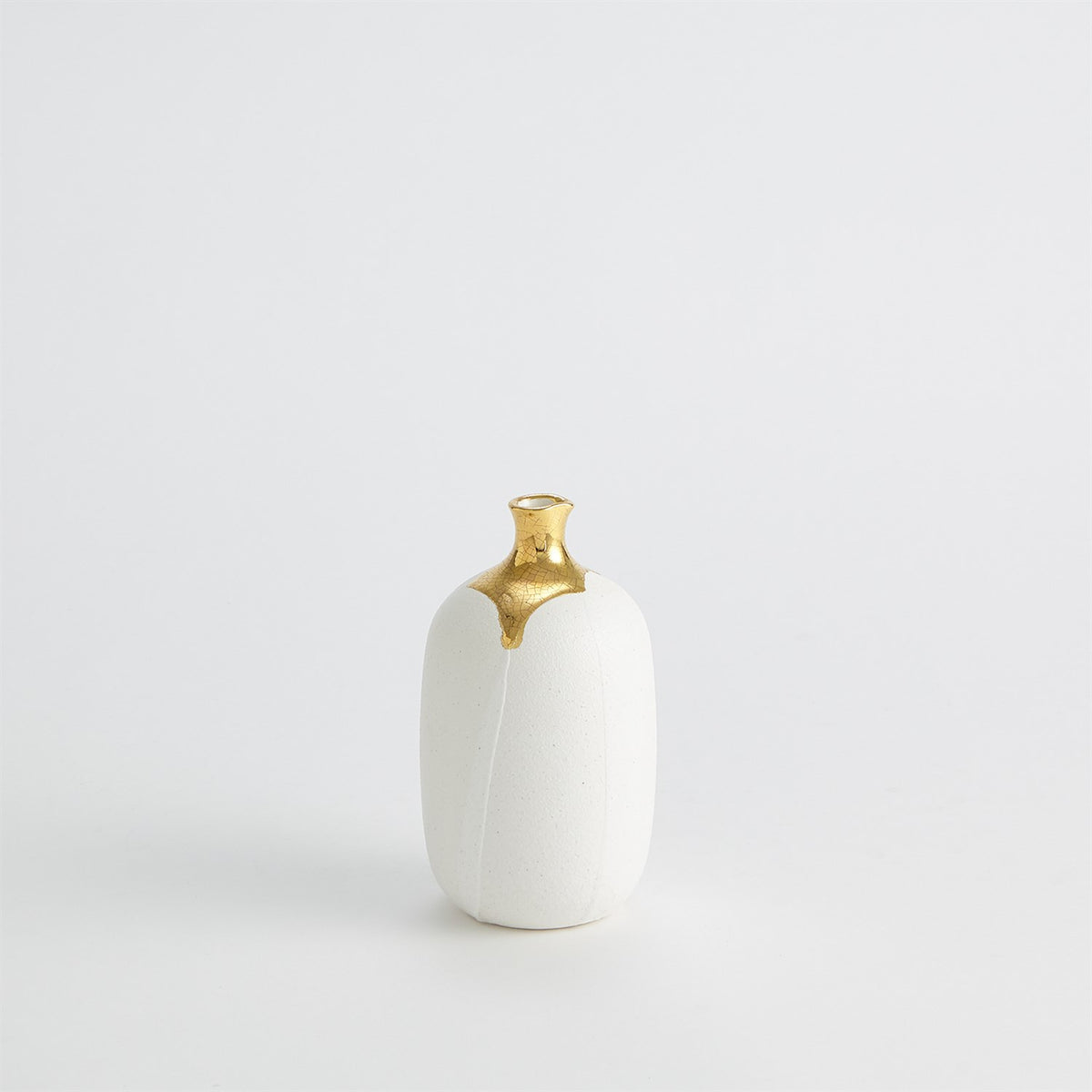 Dipped Golden Crackle/White Vases