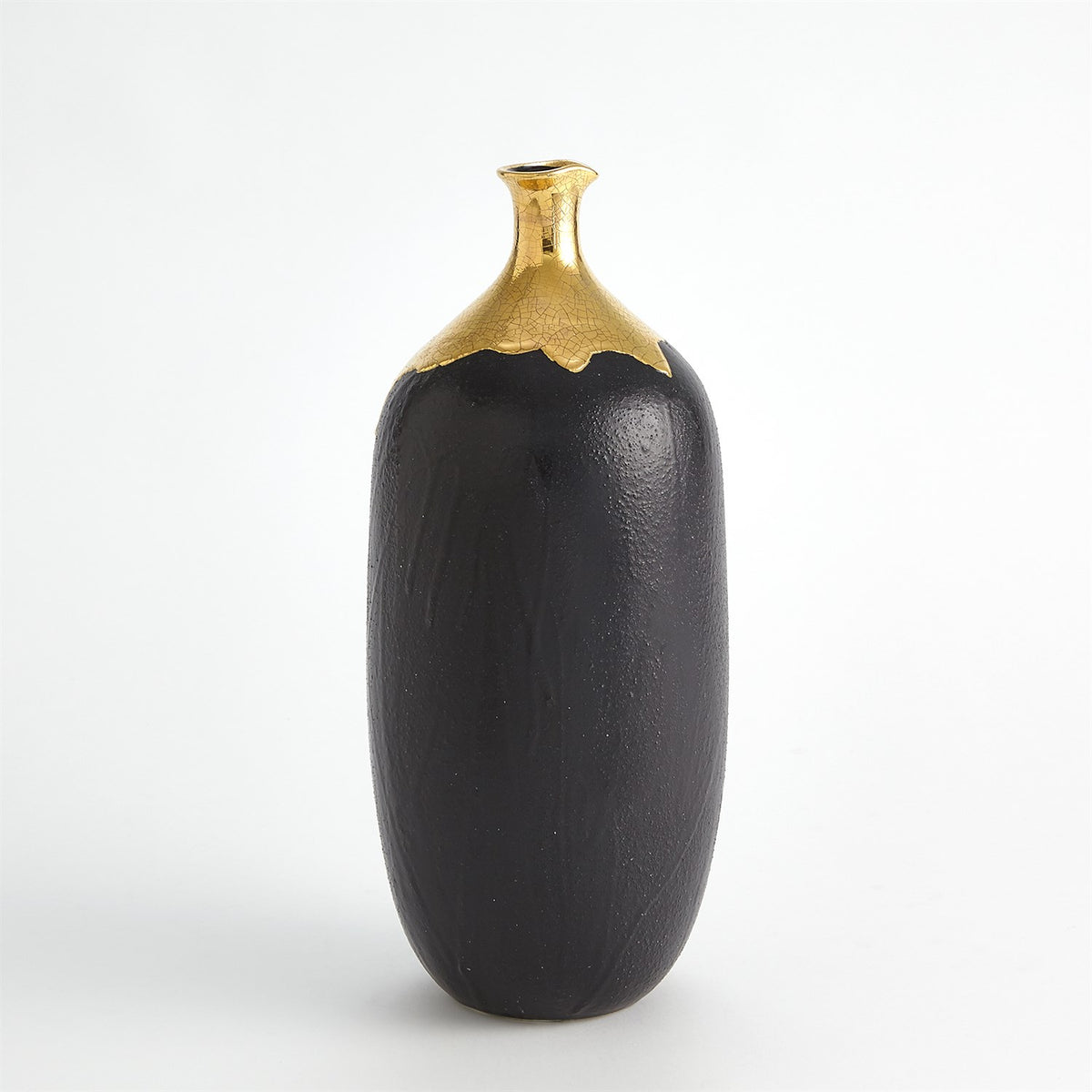 Dipped Golden Crackle/Black Vases
