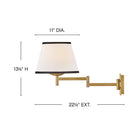 Hinkley Lighting 47510LCB-OW Sonia Swing Arm Sconce in Lacquered Brass