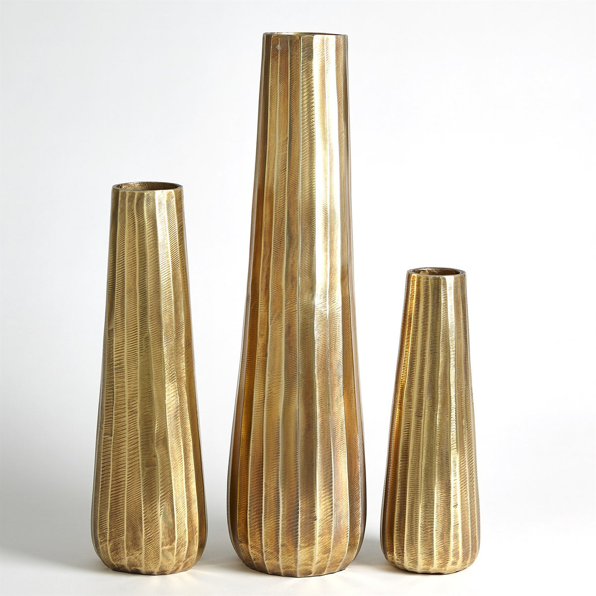 Chased Round Vases