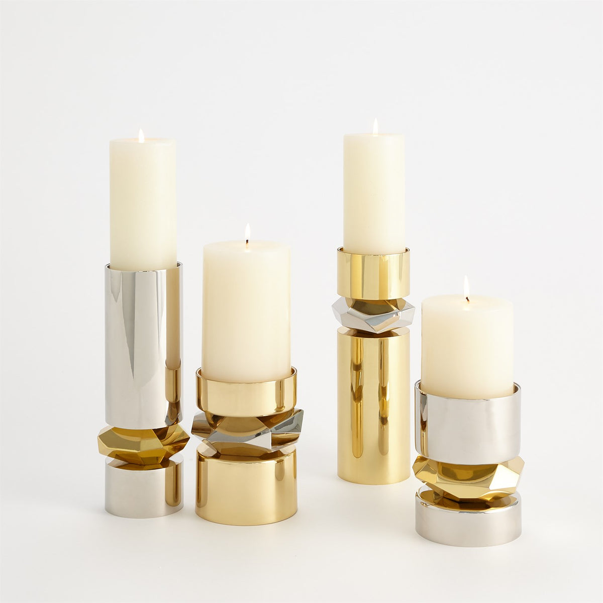 Romano Nickel Candle Holders
