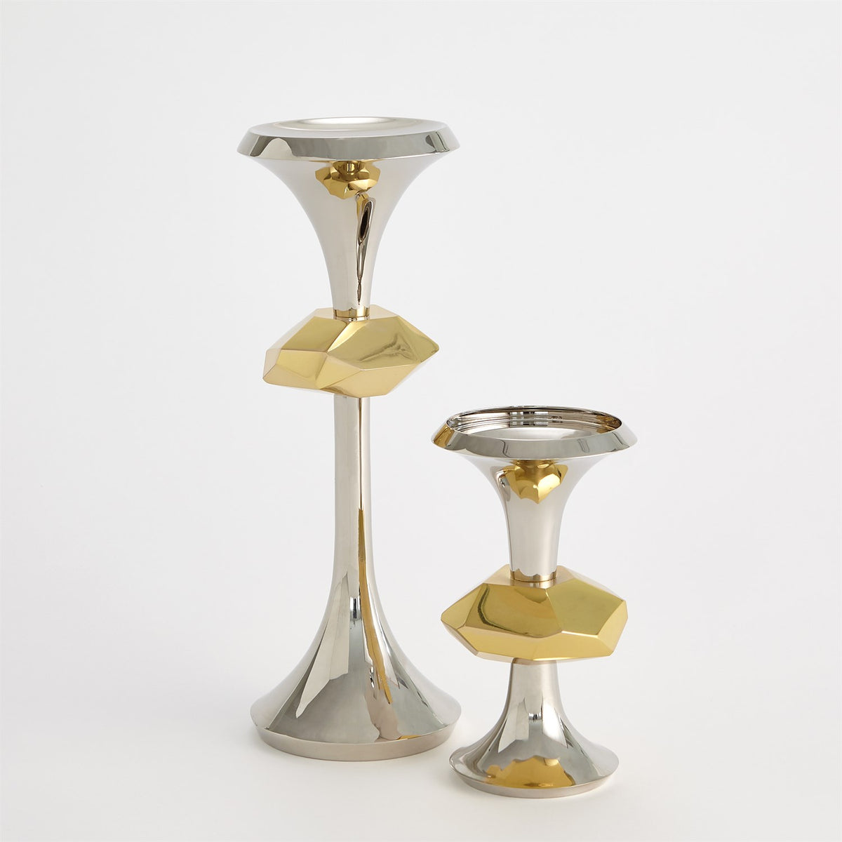 Gabriel Nickel Candle Holders
