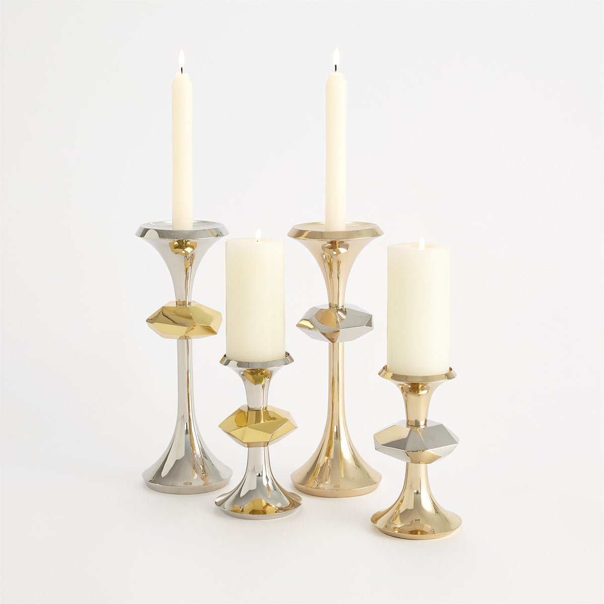Gabriel Nickel Candle Holders