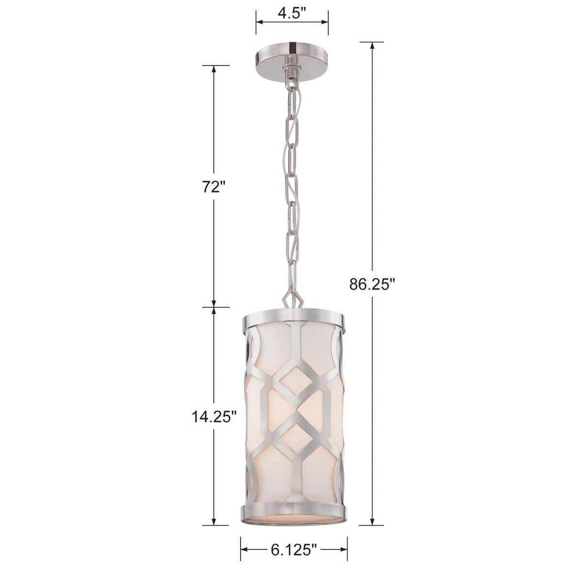 Crystorama - 2260-PN - Une lampe Suspension - Jennings - Nickel poli