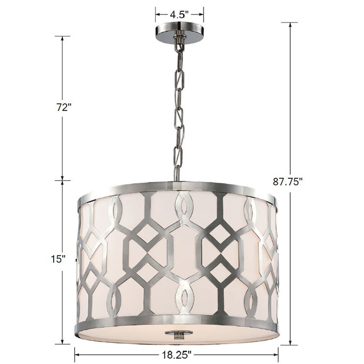 Crystorama - 2265-PN - Trois lumières Suspendu - Jennings - Nickel poli