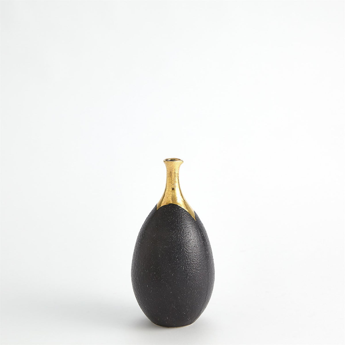 Dipped Golden Crackle/Black Vases
